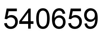 Number 540659 black image
