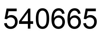 Number 540665 black image