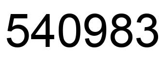Number 540983 black image