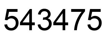 Number 543475 black image