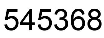 Number 545368 black image