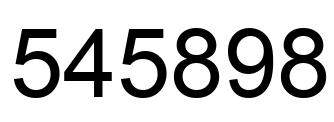 Number 545898 black image