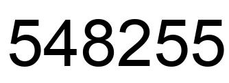 Number 548255 black image