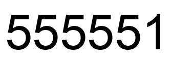 Number 555551 black image