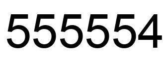 Number 555554 black image