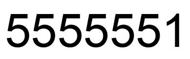 Number 5555551 black image