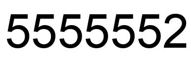 Number 5555552 black image