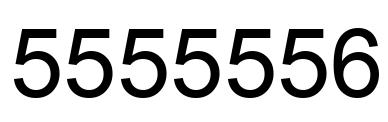 Number 5555556 black image