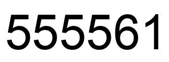 Number 555561 black image