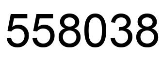 Number 558038 black image