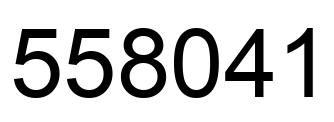 Number 558041 black image