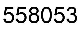 Number 558053 black image