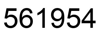 Number 561954 black image
