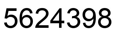 Number 5624398 black image