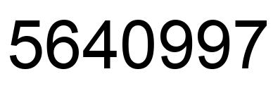 Number 5640997 black image