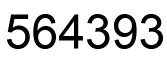 Number 564393 black image