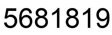 Number 5681819 black image