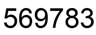 Number 569783 black image