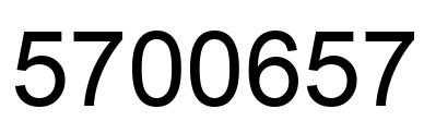 Number 5700657 black image