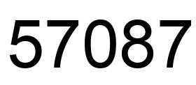 Number 57087 black image