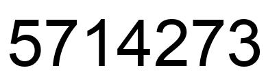 Number 5714273 black image