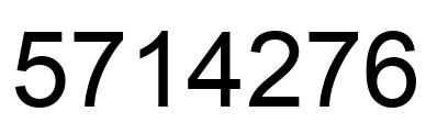 Number 5714276 black image