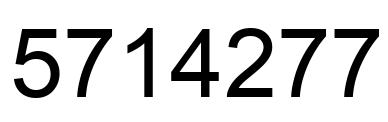 Number 5714277 black image