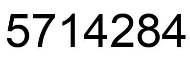 Number 5714284 black image