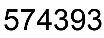 Number 574393 black image