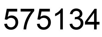 Número 575134 imagen negro