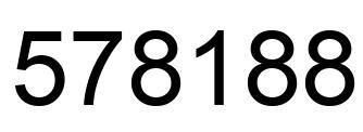 Number 578188 black image