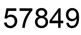 Number 57849 black image