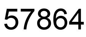 Number 57864 black image