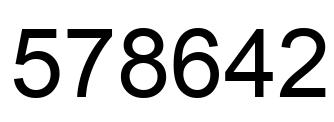Number 578642 black image