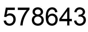 Number 578643 black image