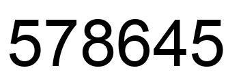 Number 578645 black image