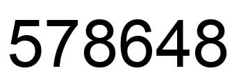 Number 578648 black image
