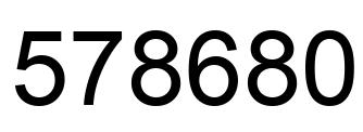 Número 578680 imagen negro