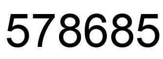 Número 578685 imagen negro