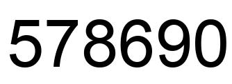 Número 578690 imagen negro