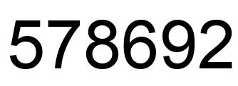 Número 578692 imagen negro