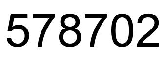 Number 578702 black image