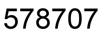 Number 578707 black image