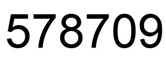Number 578709 black image