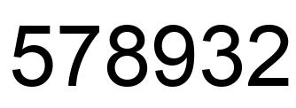 Número 578932 imagen negro
