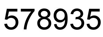 Número 578935 imagen negro