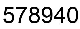 Number 578940 black image