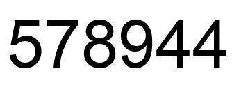 Number 578944 black image