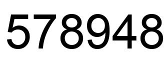 Number 578948 black image
