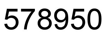 Number 578950 black image